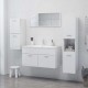 Sonata Шкаф за баня, бял гланц, 30x30x130 см, ПДЧ