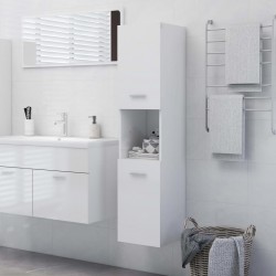 Sonata Шкаф за баня, бял гланц, 30x30x130 см, ПДЧ - Шкафове за баня