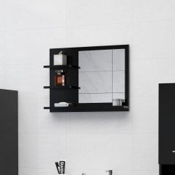 Sonata Огледало за баня, черно, 60x10,5x45 см, ПДЧ - Шкафове за баня