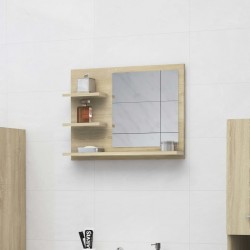 Sonata Огледало за баня, дъб сонома, 60x10,5x45 см, ПДЧ - Шкафове за баня