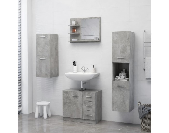 Sonata Огледало за баня, бетонно сиво, 60x10,5x45 см, ПДЧ