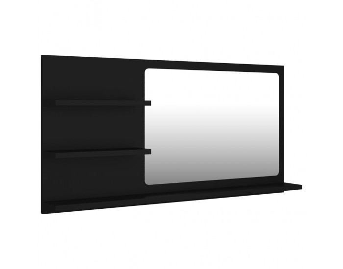 Sonata Огледало за баня, черно, 90x10,5x45 см, ПДЧ