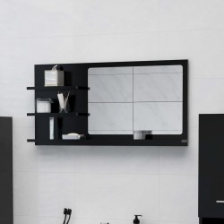 Sonata Огледало за баня, черно, 90x10,5x45 см, ПДЧ - Баня