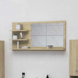 Sonata Огледало за баня, дъб сонома, 90x10,5x45 см, ПДЧ - Баня