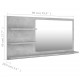 Sonata Огледало за баня, бетонно сиво, 90x10,5x45 см, ПДЧ