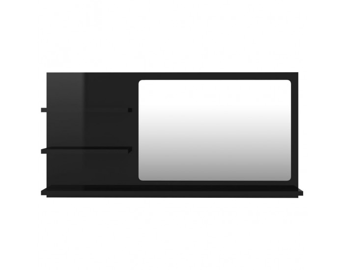 Sonata Огледало за баня, черен гланц, 90x10,5x45 см, ПДЧ