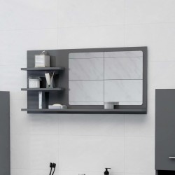 Sonata Огледало за баня, сив гланц, 90x10,5x45 см, ПДЧ - Шкафове за баня