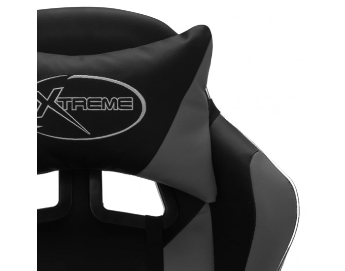 Sonata Геймърски стол RGB LED осветление сиво/черно изкуствена кожа