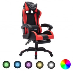 Sonata Геймърски стол RGB LED осветление червено/черно изкуствена кожа - Специални столове