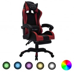 Sonata Геймърски стол RGB LED виненочервено/черно изкуствена кожа - Специални столове