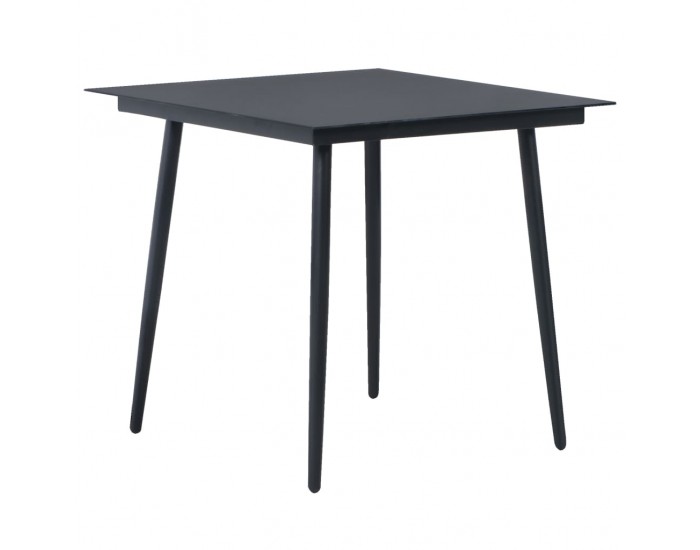 Sonata Градински трапезен комплект, 5 части, PVC ратан, черен