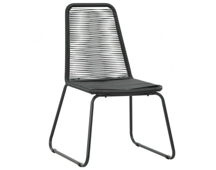 Sonata Градински трапезен комплект, 5 части, PVC ратан, черен