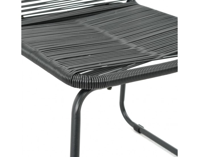 Sonata Градински трапезен комплект, 5 части, PVC ратан, черен