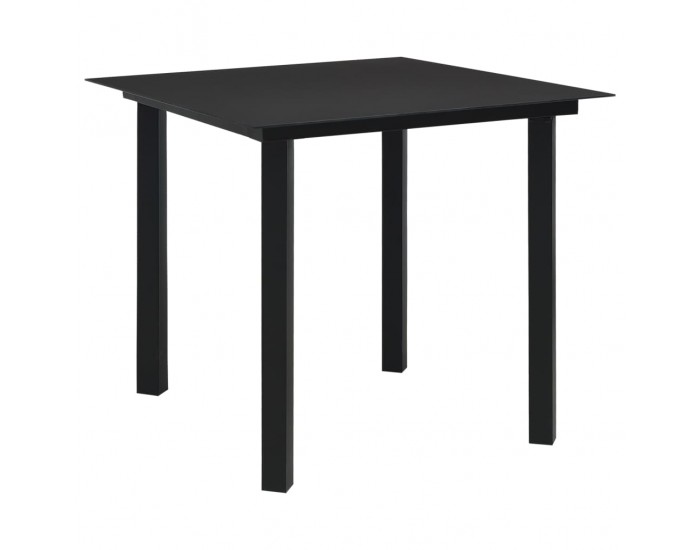 Sonata Градински трапезен комплект, 5 части, черен, стъкло и стомана