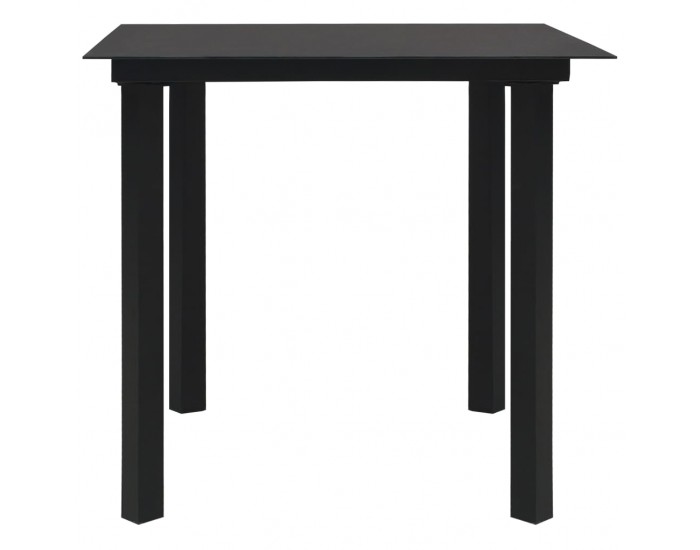 Sonata Градински трапезен комплект, 5 части, черен, стъкло и стомана