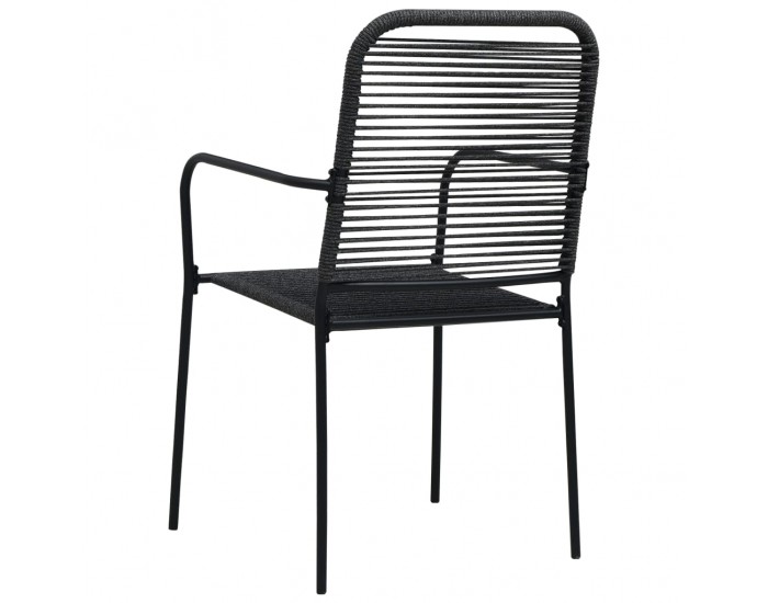 Sonata Градински трапезен комплект, 5 части, черен, стъкло и стомана