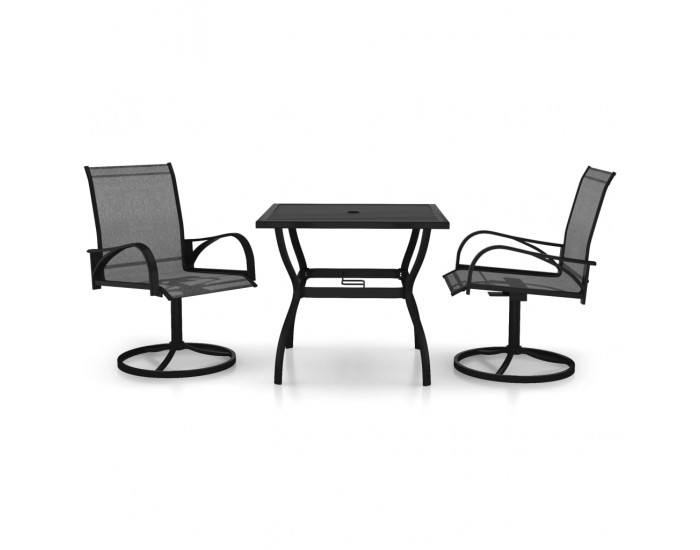 Sonata Градински трапезен комплект от 3 части, Textilene и стомана Sonata Градински трапезен комплект от 3 части, Textilene и стомана