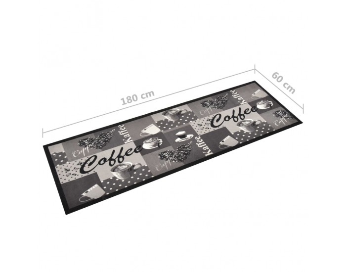 Sonata Кухненско килимче, перимо, син принт кафе, 60x180 см