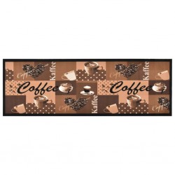 Sonata Кухненско килимче, перимо, кафяв принт кафе, 60x180 см - Килими и Подови настилки