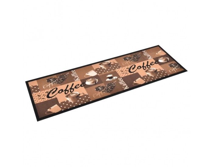 Sonata Кухненско килимче, перимо, кафяв принт кафе, 60x180 см