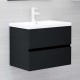 Sonata Комплект мебели за баня от 2 части, черен, ПДЧ