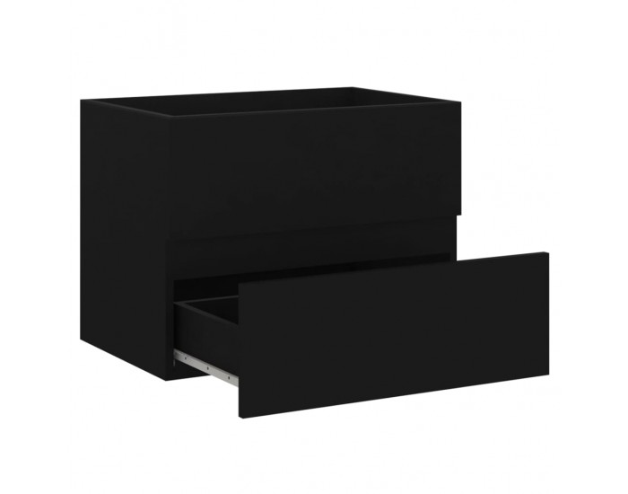 Sonata Комплект мебели за баня от 2 части, черен, ПДЧ