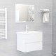 Sonata Комплект мебели за баня от 2 части, бял гланц, ПДЧ