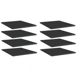 Sonata Рафтове за етажерка, 8 бр, черен гланц, 40x50x1,5 см, ПДЧ - Дневна