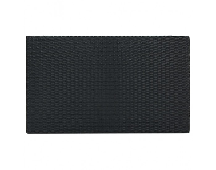 Sonata Градински бар комплект с възглавници, 5 части, черен полиратан