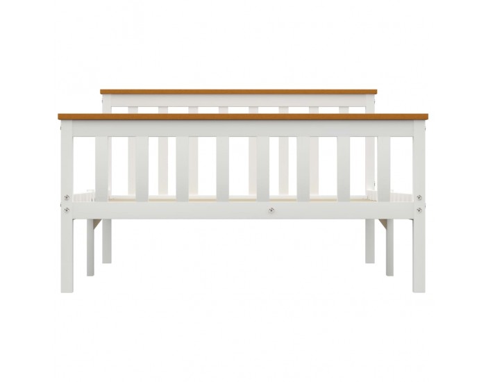 Sonata Рамка за легло с 2 чекмеджета, бяла, бор масив, 120x200 см