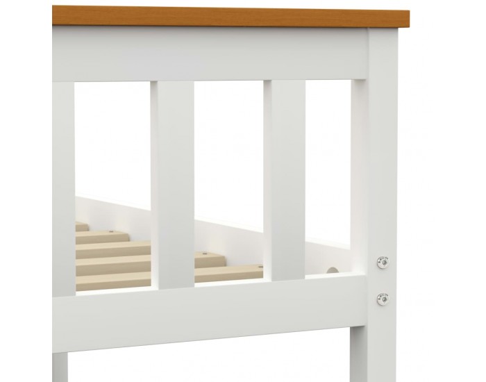 Sonata Рамка за легло с 2 чекмеджета, бяла, бор масив, 120x200 см