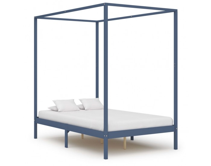 Sonata Рамка за легло балдахин и 2 чекмеджета сива бор масив 120x200см