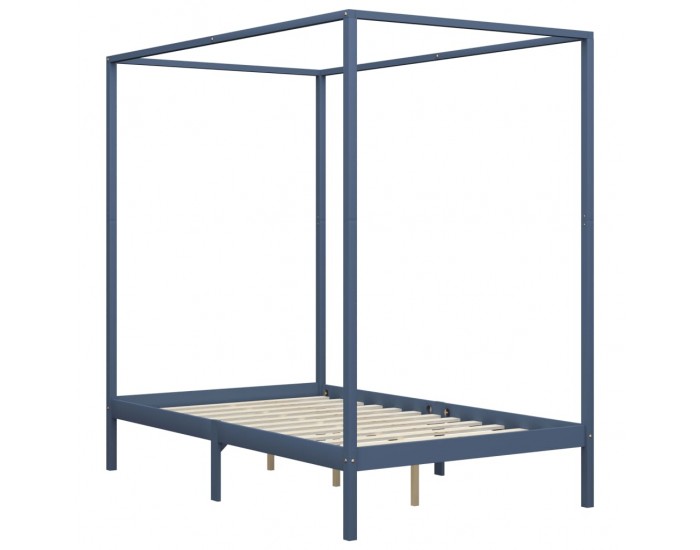 Sonata Рамка за легло балдахин и 2 чекмеджета сива бор масив 120x200см