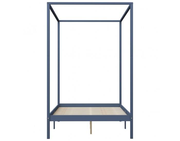 Sonata Рамка за легло балдахин и 2 чекмеджета сива бор масив 120x200см