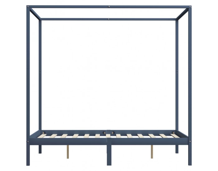 Sonata Рамка за легло балдахин и 2 чекмеджета сива бор масив 120x200см