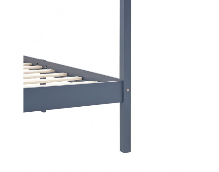 Sonata Рамка за легло балдахин и 2 чекмеджета сива бор масив 120x200см