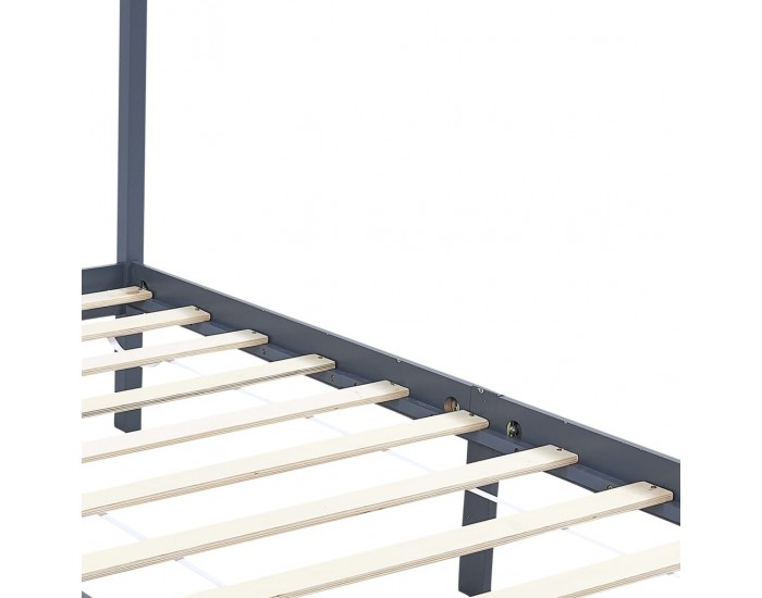 Sonata Рамка за легло балдахин и 2 чекмеджета сива бор масив 120x200см