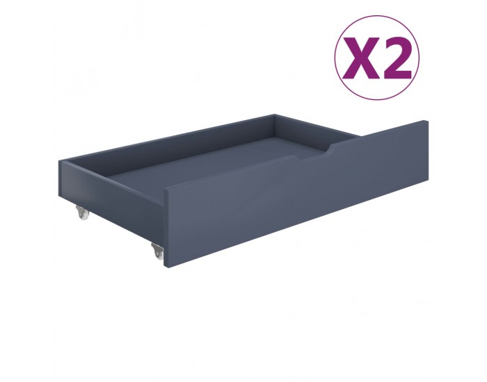 Sonata Рамка за легло балдахин и 2 чекмеджета сива бор масив 120x200см