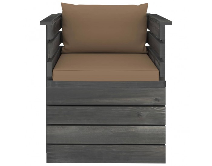Sonata Градински фотьойл с възглавници, борова дървесина