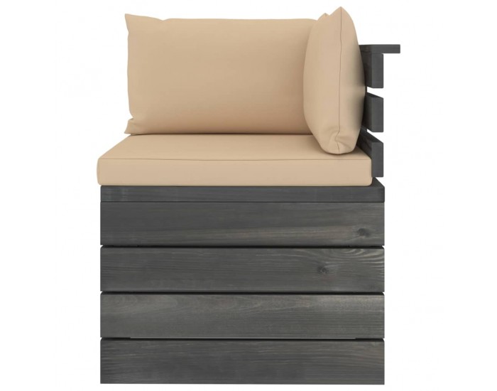 Sonata Градински 2-местен палетен диван възглавници борово дърво масив