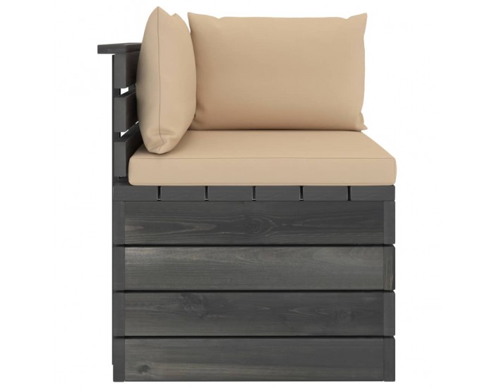 Sonata Градински 2-местен палетен диван възглавници борово дърво масив