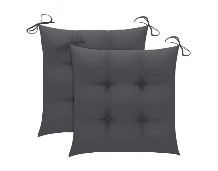 Sonata Градински столове 2 бр възглавници антрацит тиково дърво масив