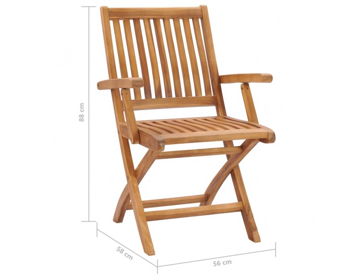 Sonata Градински столове 2 бр светлосини възглавници тик масив