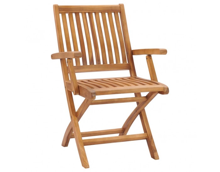 Sonata Градински столове 2 бр зелени възглавници тиково дърво масив