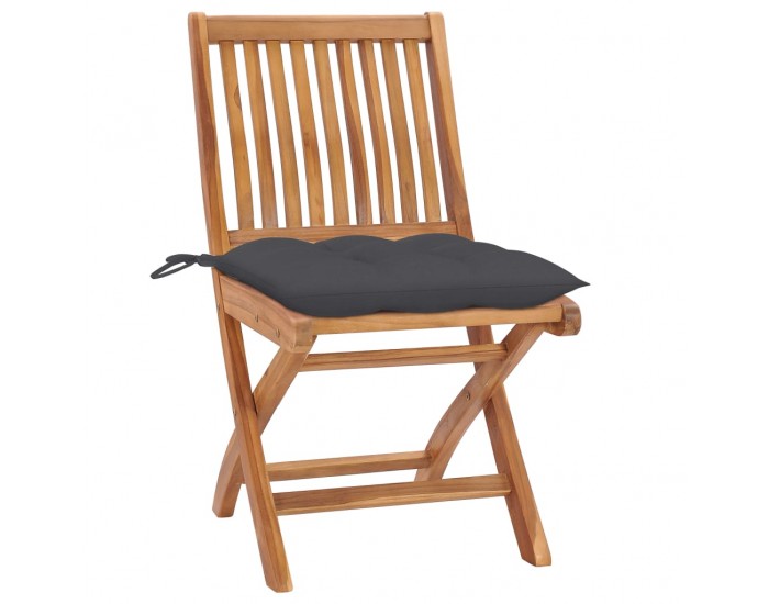 Sonata Градински столове 2 бр възглавници антрацит тиково дърво масив