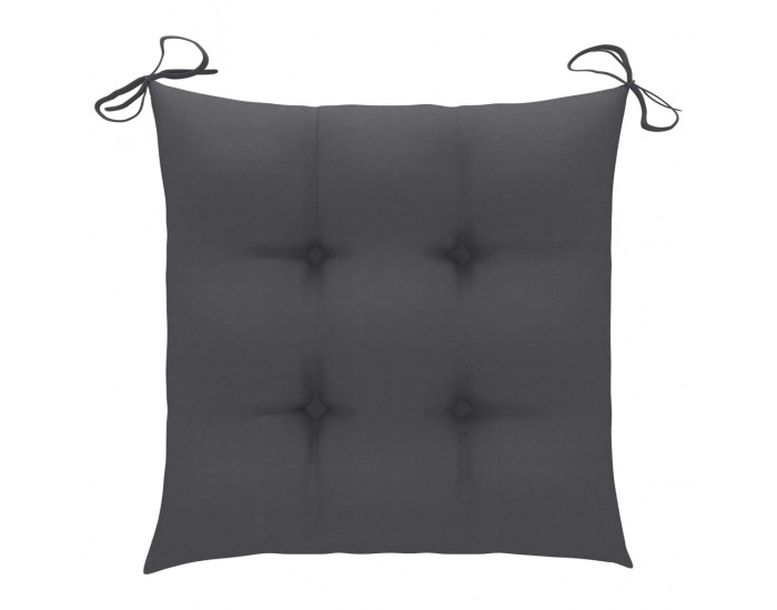 Sonata Градински столове 2 бр възглавници антрацит тиково дърво масив