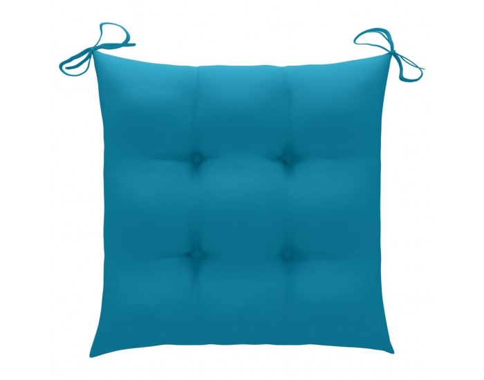 Sonata Градински столове 2 бр светлосини възглавници тик масив