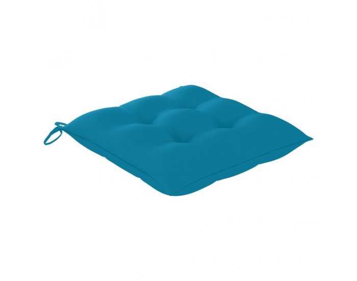 Sonata Градински столове 2 бр светлосини възглавници тик масив