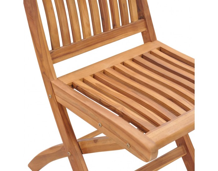 Sonata Градински столове 2 бр зелени възглавници тиково дърво масив