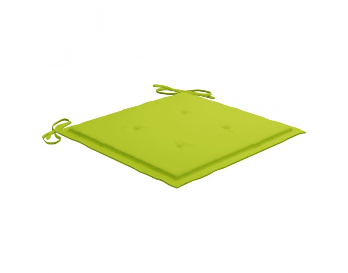 Sonata Градински столове с яркозелени възглавници 2 бр тик масив